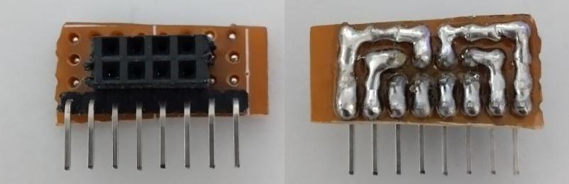 Adaptador de 2x8 a 1x8 para protoboard Adaptador 2x4 a 1x8