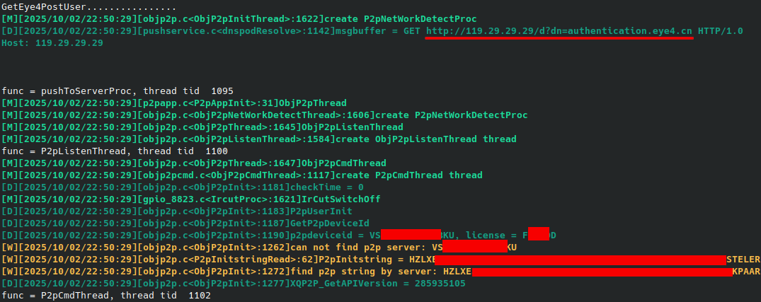 Info log P2P Eye4
