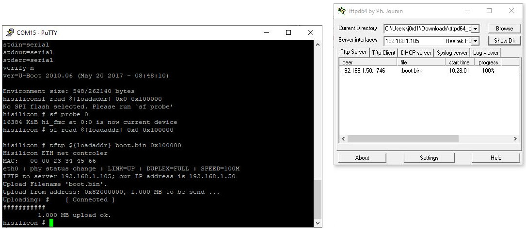 TFTP U-Boot partition upload