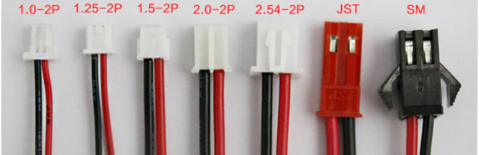 Diferentes formatos del conector JST